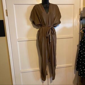 Tina + Jo Stripe Satin Kimono Jumpsuit M
